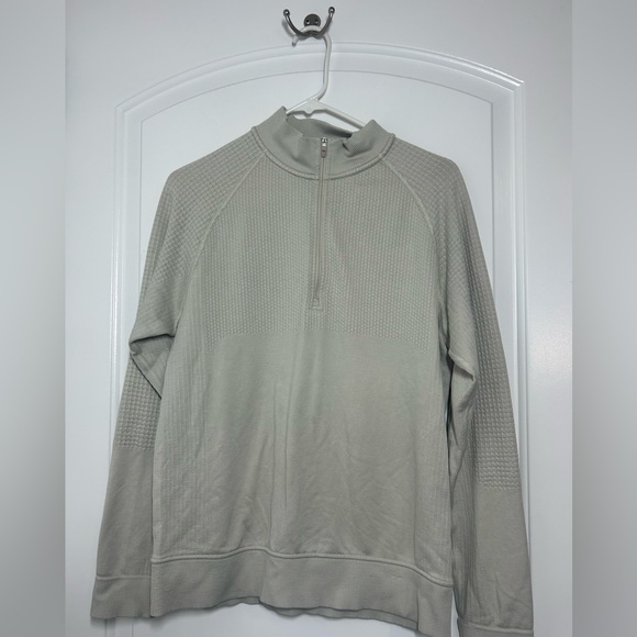 Lululemon Men’s Beige Textured Waffle Pullover Quarter Zip Sweater size small - Picture 2 of 15